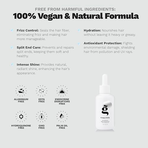 Ginger Milk Anti-Frizz Hair Oil with Argan & Castor for Smooth Shine
