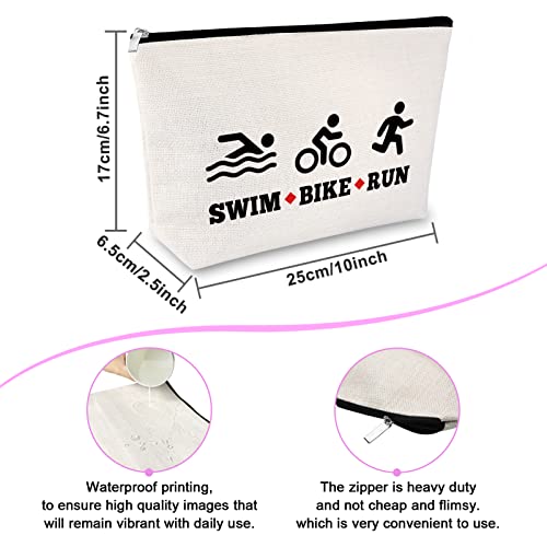 Sfodiary Triathlon Gift Makeup Bag - Women Athletes Swim Bike Run Organizer