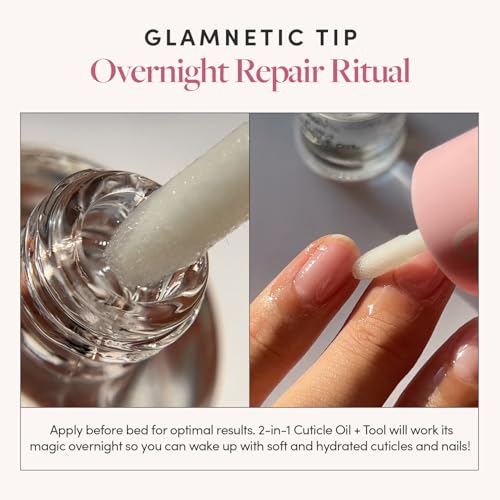 Glamnetic 2-in-1 Cuticle Oil and Pusher - Nourishing Serum 0.31oz