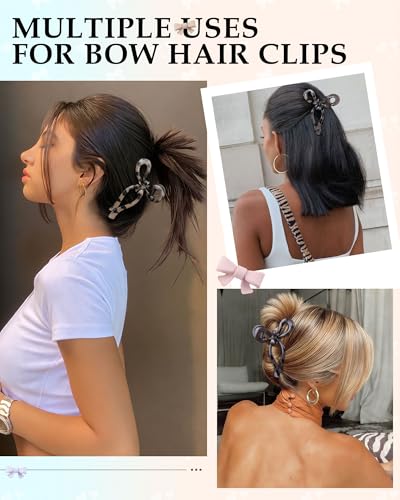 AWAYTR 4Pcs Large Bow Claw Clips for Thick Hair, Aesthetic Hair