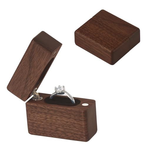 Wooden Ring Box for Engagement and Wedding Ring Storage