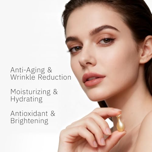 HKH Vitamin C Serum Capsules for Face - 48 Caps Anti-Aging with Vitamin E