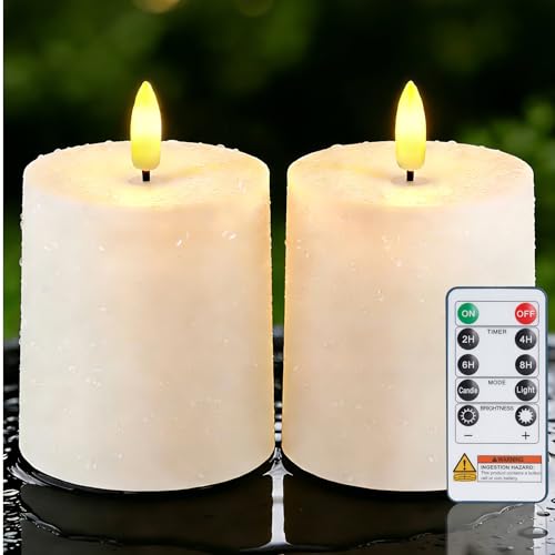 Raycare Waterproof Flameless LED Candles with Remote - Set of 2