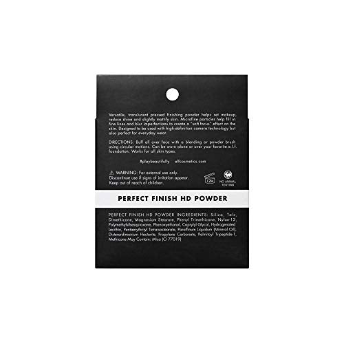e.l.f. Perfect Finish HD Setting Powder Sheer 0.28 Oz - Blurs Fine Lines & Imperfections, All-Day Wear, Portable Compact