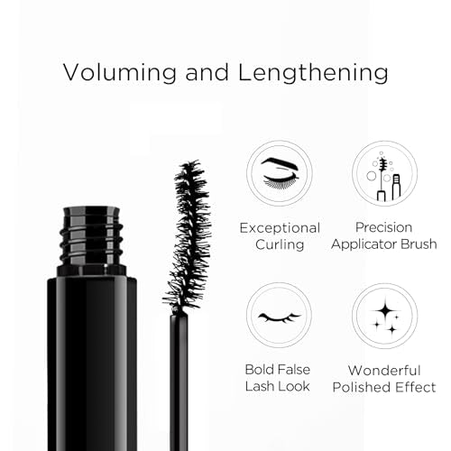 Lord & Berry Prodigious Waterproof Mascara - Volumizing & Curling, False Lash Effect, Nourishing with Diamond Powder, 0.33 fl oz
