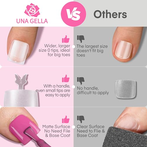 UNA GELLA Square Toe Nail Tips - 216 Pcs, 15 Sizes, Easy DIY