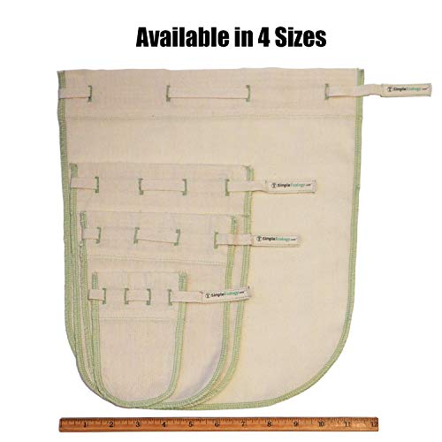 Organic Cotton Muslin Straining Bags - Reusable 2 Pack for Nut Milk & Juice