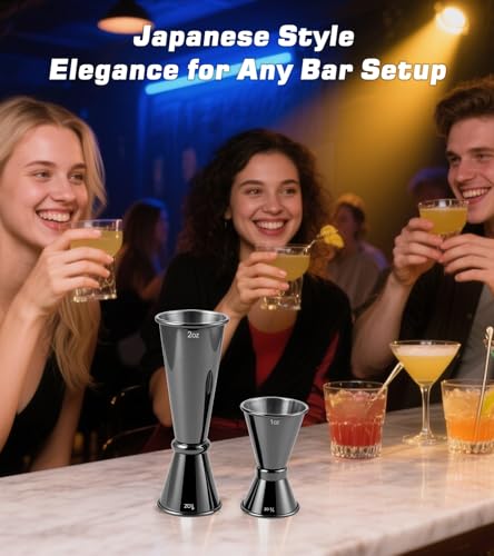 PAGWS 2-Pack Stainless Steel Cocktail Jiggers - 1oz/2oz & 0.5oz/1oz