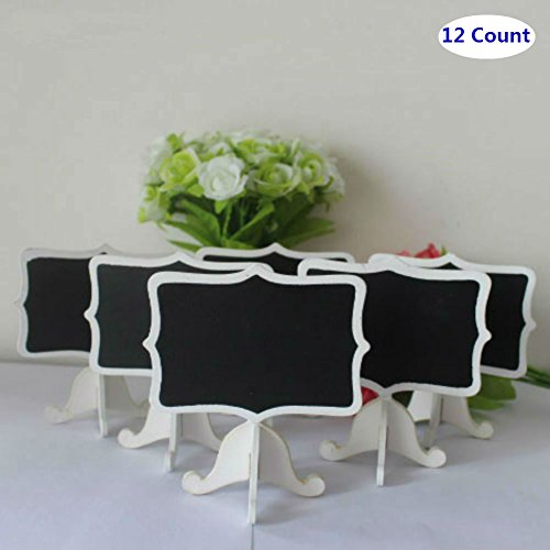 12 Pack Mini White Frame Chalkboards with Easels for Weddings & Parties