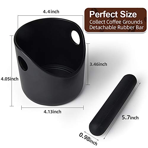 AIFUSI Espresso Knock Box with Removable Bar - 4.4 Inch Coffee Grounds Bin