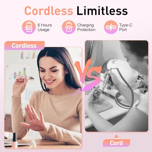 Beloving Cordless Nail Drill - Portable Electric Nail File, Gold