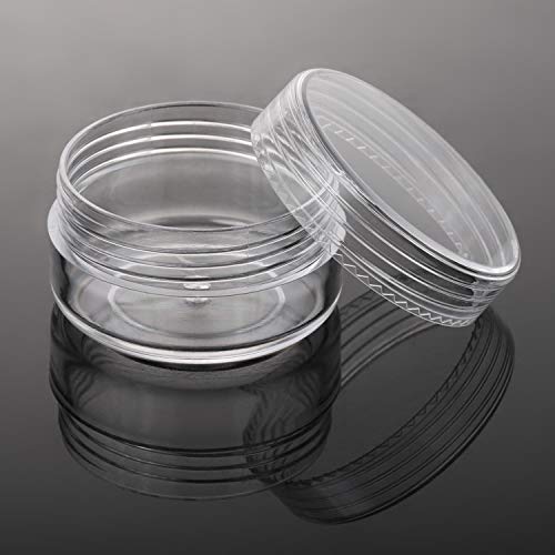 Clear 10g Sample Jars with Lids - 100 Pack TSA Approved Cosmetic Containers