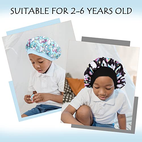 Selalu A01 4 Pcs Silk Satin Kids Bonnet Sleep Cap - Adjustable Unicorn Hair Wraps