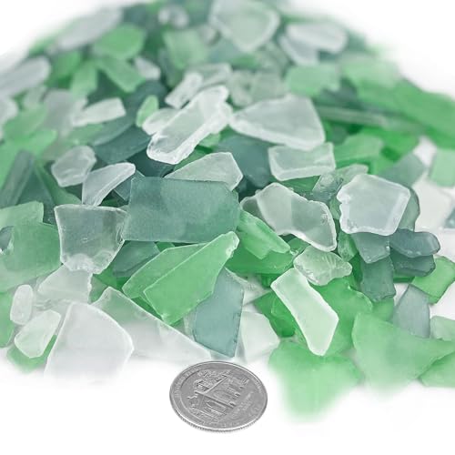 CYS EXCEL Sea Glass Vase Filler - Palm Green, Light Green & Clear (24oz)