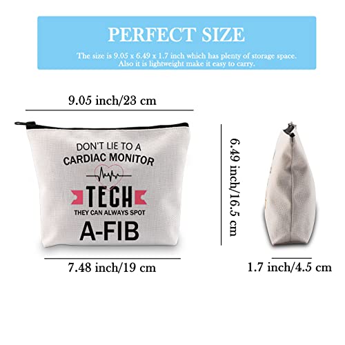 Cardiac Monitor Technician Makeup Bag - Spot A-FIB Canvas Cosmetic Pouch