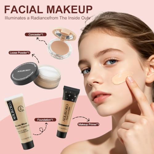 AOLIKOKO All-in-One Makeup Kit for Women - HZB-083, Full Face Set