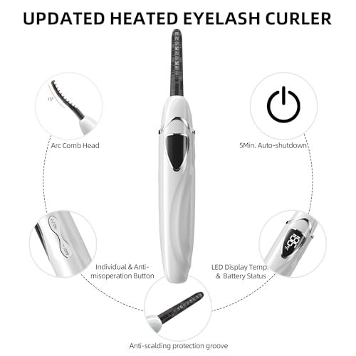 EYECURL Heated Eyelash Curler Vanilla Ice/Silver 148mm - Intelligent Temp Control