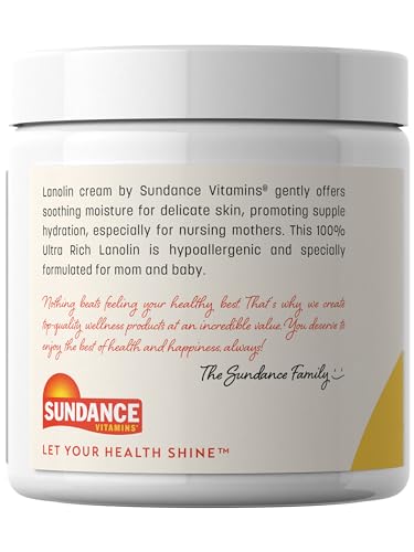 Sundance Lanolin Cream - Ultra Rich Pharmaceutical Grade Moisturizer, 7 oz