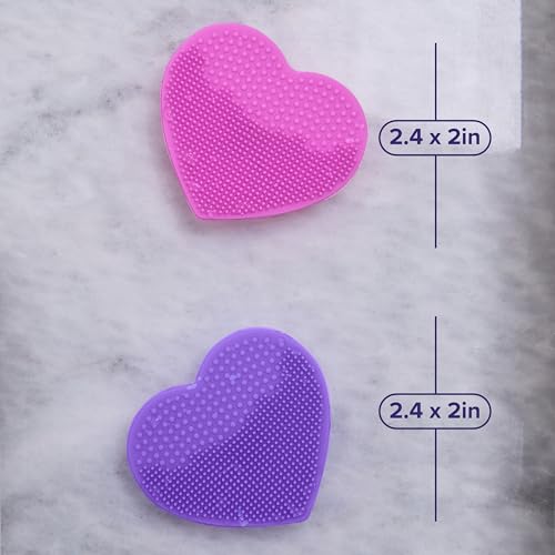 Plum Beauty Heart-Shaped Silicone Skin Scrubber with Suction Cup