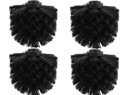 4-Pack Toilet Brush Replacement Heads with Stiff Bristles