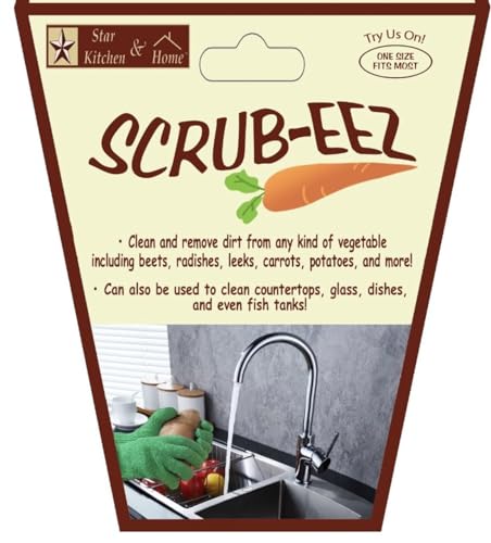 Scrub-Eez Cleaning Gloves - Durable Nylon for Kitchen & Household Use