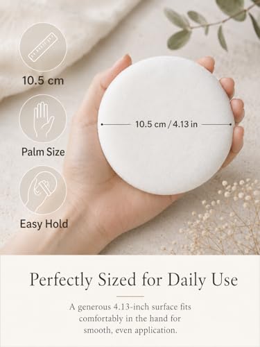 Japuff Powder Puff 2 Pack with Travel Case - Soft Velvety Body Powder Applicators