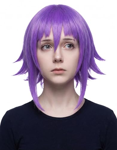 Women's Short Purple Cosplay Wig - Heat-Resistant, Soft & High-Quality