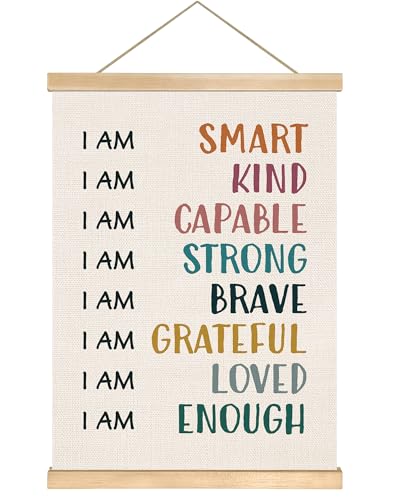 Inspirational Positive Affirmation Wall Art - I Am Kind, I Am Strong