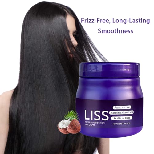 Hair Straightening Cream with Keratin & Coconut Oil - No Formaldehyde, Rebuild & Shine - 1pcs