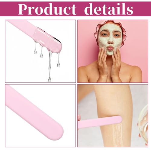 4PCS Silicone Wax Spatulas Set - Non-Stick Reusable Applicators for Body & Face Hair Removal, DIY Crafts - Pink