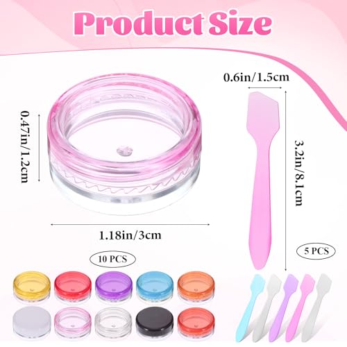 10 Pcs Mini Travel Jars with Lids, 2g Refillable Containers