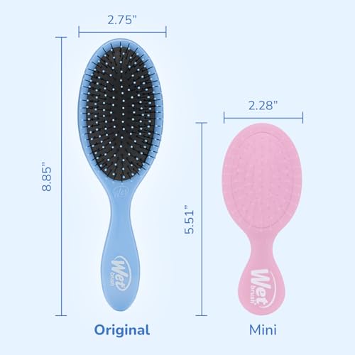 Wet Brush Detangling Brush, Original Detangler Brush (Sky) - Wet & Dry Tangle-Free Hair Brush for Women & Men - No Tangle Soft & Flexible Bristles for Straight, Curly, & Thick Hair