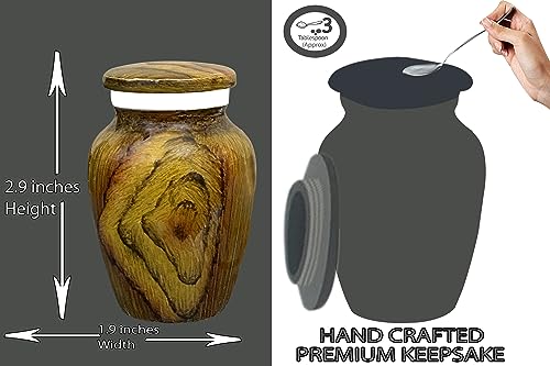 BOLD & DIVINE Wooden Keepsake Urn for Human Ashes - Small Teak Root