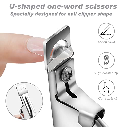 SUMAJU Professional Acrylic Nail Clipper - Ergonomic Stainless Steel with Curved Handle