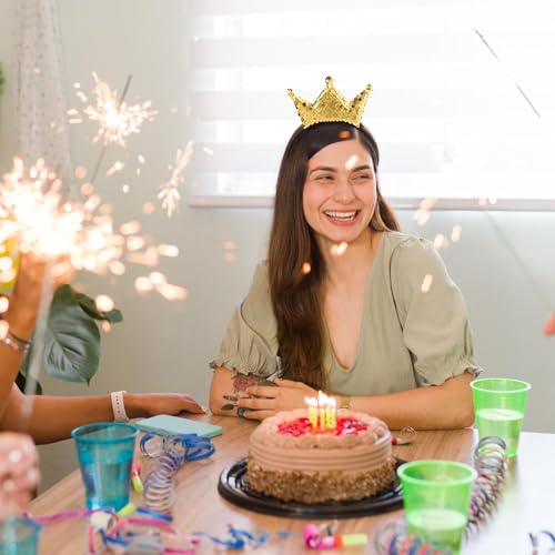 Dimeho Gold Sequin Crown Headband for Parties & Celebrations