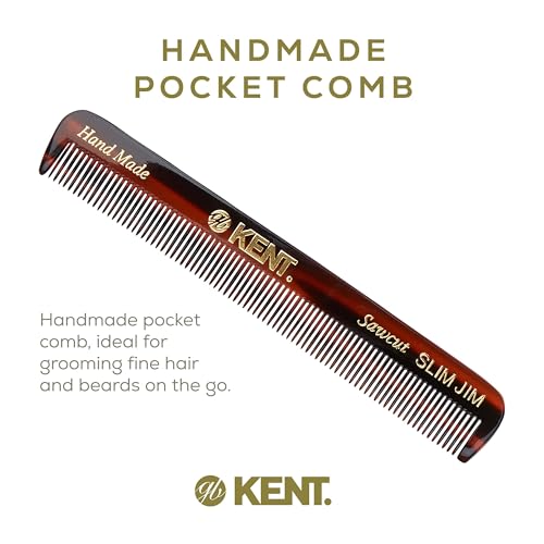 Kent Slim Jim Handmade Fine Tooth Pocket Comb for Hair and Beard