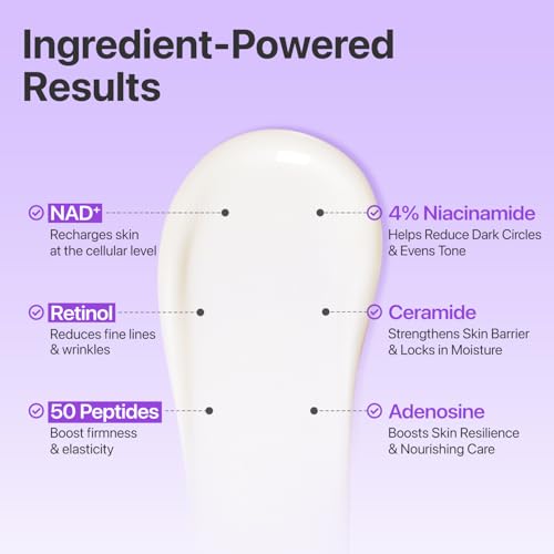 numbuzin No.9 NAD+ Retinol Eye Cream, Depuffing & Firming Eye Serum for Dark Circles, Wrinkles & Fine Lines, Peptides & Niacinamide for Glow & for Plumping Care, 0.33 fl oz