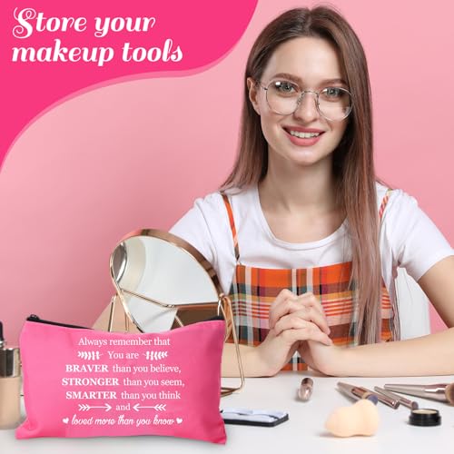 20 Pcs Inspirational Makeup Bags - 'You Are Brave' Cosmetic Pouch Bulk Gift