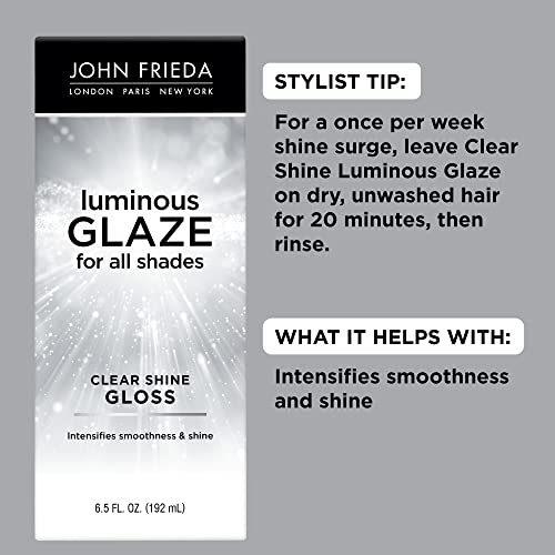 John Frieda Luminous Glaze Clear Shine Hair Gloss Unscented 6.5 fl oz 2 Pack