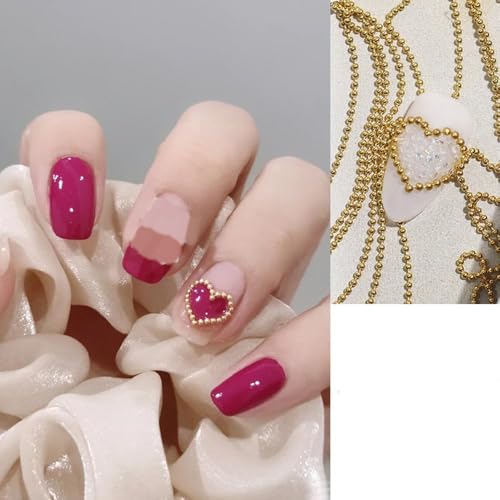 Gold Nail Art Chains - 4pcs 50cm Nail Charms & Decorations