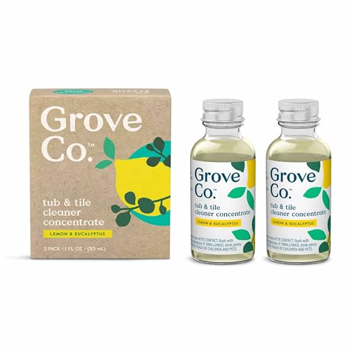 Grove Co. Tub and Tile Cleaner Concentrate, Lemon & Eucalyptus, 2 Refills