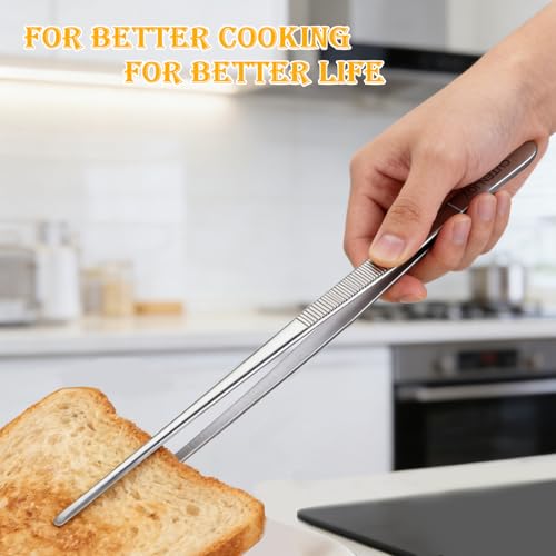 12-Inch Stainless Steel Kitchen Tongs with Serrated Tips