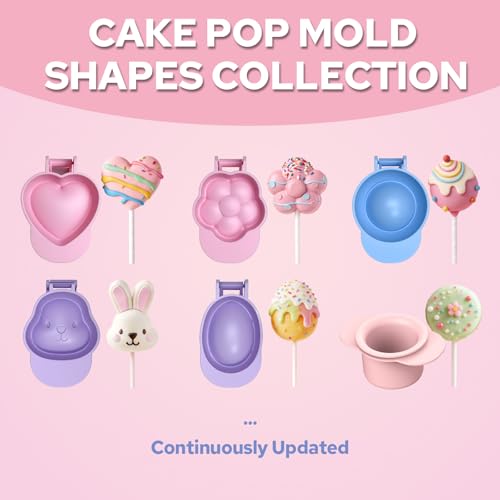 Round Cake Pop Mold Set - 2 Molds & 100 Sticks for Baking