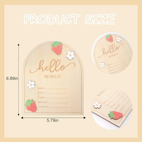 KOJIN Strawberry Rustic Welcome Sign - Handcrafted Wooden Decor