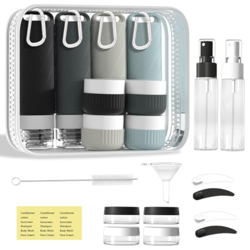 26-Piece Leakproof Travel Toiletry Container Set - TSA Approved Silicone