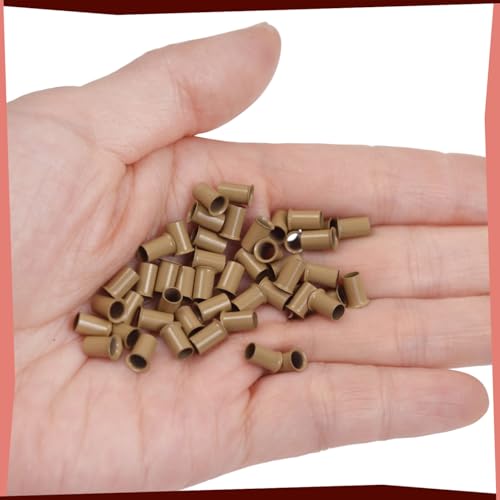 Dark Blonde Micro Rings for Hair Extensions, 1000 Pcs 3.4mm Copper Beads