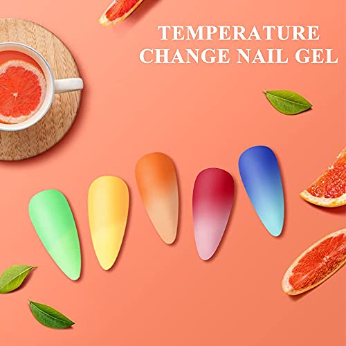 MIZHSE A-Glow in The Dark Temperature Color Changing Nail Polish Set 8x7ml