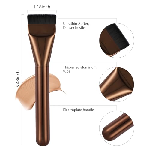 Flat Foundation Brush for Liquid Makeup - Soft Blending Spatula
