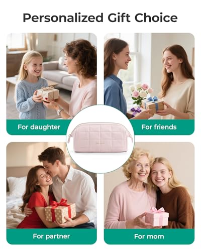 BAGSMART Travel Makeup Bag - Padded Toiletry Organizer in Mint Green