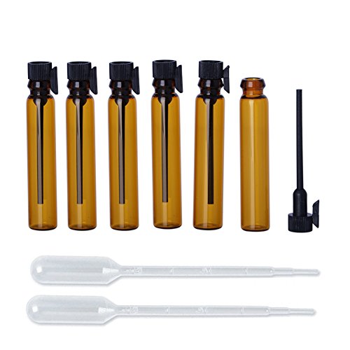 2ml Amber Glass Perfume Sample Vials - 100 Pack Refillable Travel Bottles